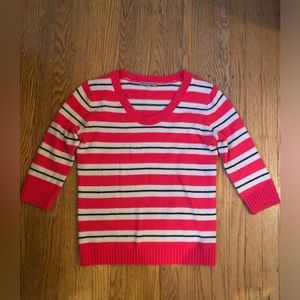 Women’s Gap Pink Striped Sweater 3/4 Sleeves (S)